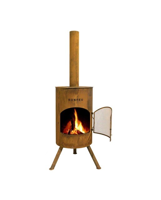 Chimenea de Leña Exterior Bonton 40 Corten Óxido-1
