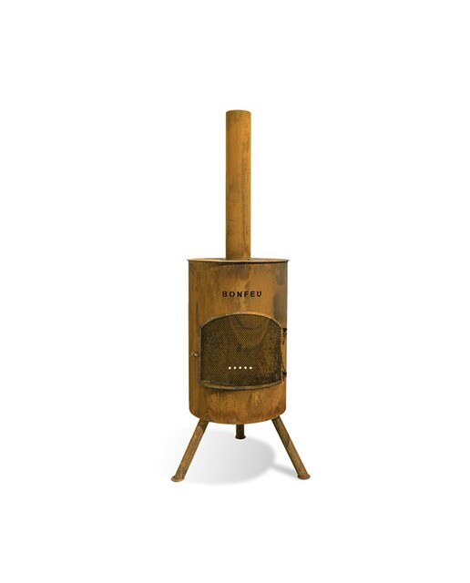 Chimenea de Leña Exterior Bonton 40 Corten Óxido-3