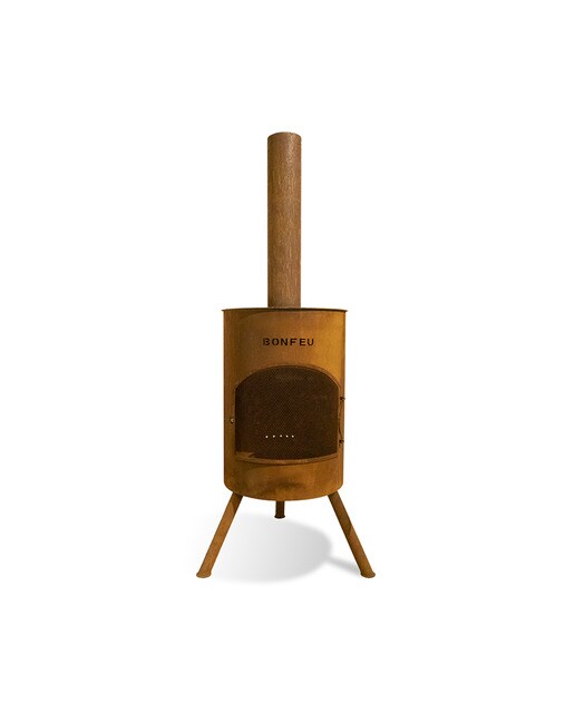 Chimenea de Leña Exterior Bonton 50 Corten Óxido-3