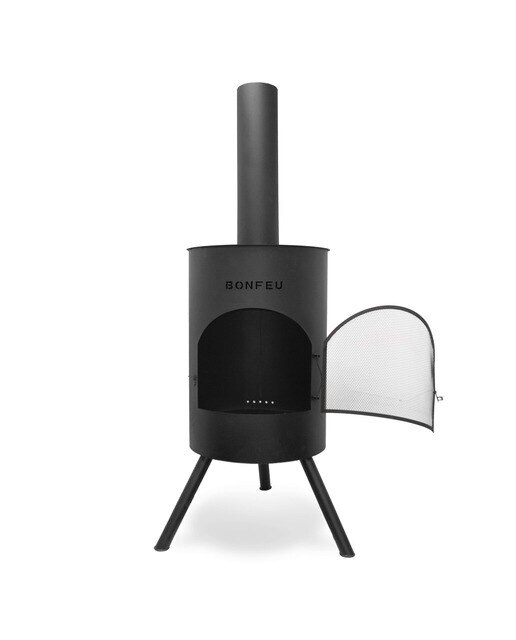 Chimenea de Leña Exterior Bonton 60 Black Negro-3