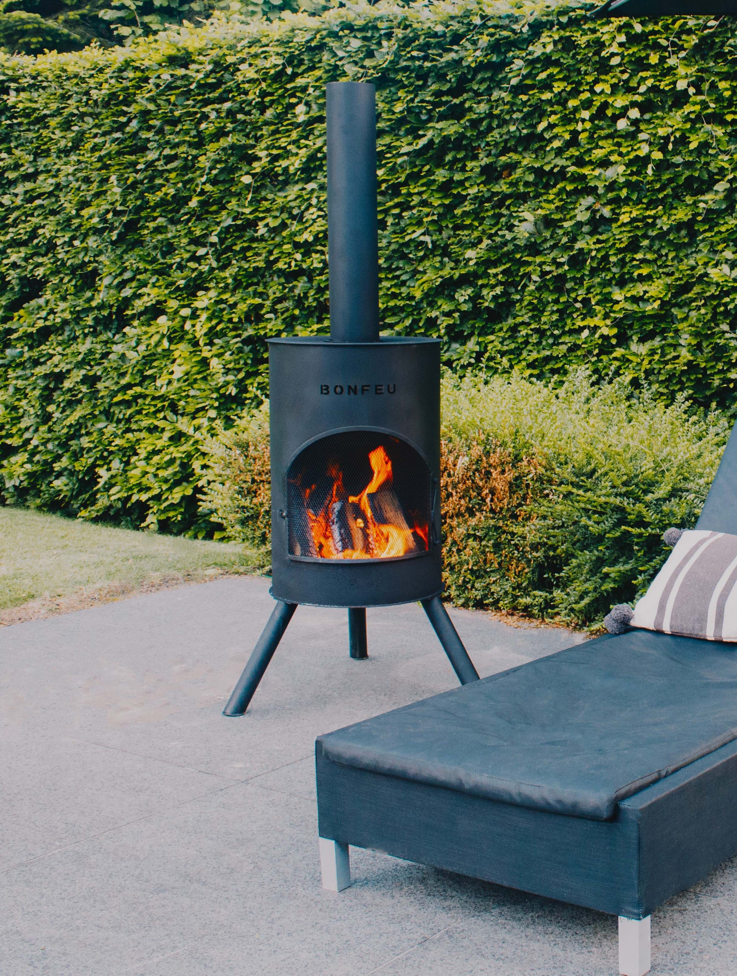 Chimenea de Leña Exterior Bonton 60 Black Negro-6