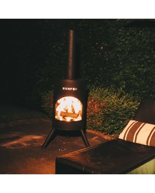 Chimenea de Leña Exterior Bonton 60 Black Negro-7