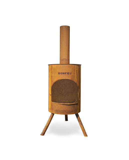 Chimenea de Leña Exterior Bonton 60 Corten Óxido-3
