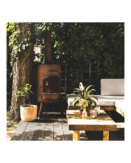 Chimenea de Leña Exterior Bonton 60 Corten Óxido-7