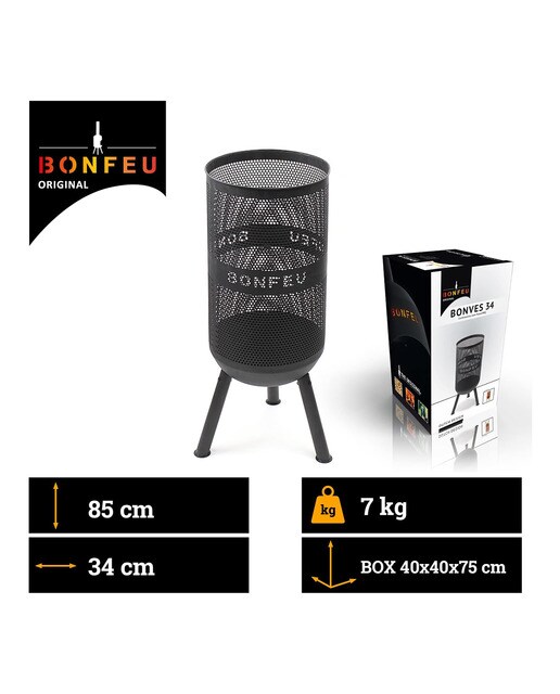 Chimenea de Leña Exterior Bonves 34 Negro-6
