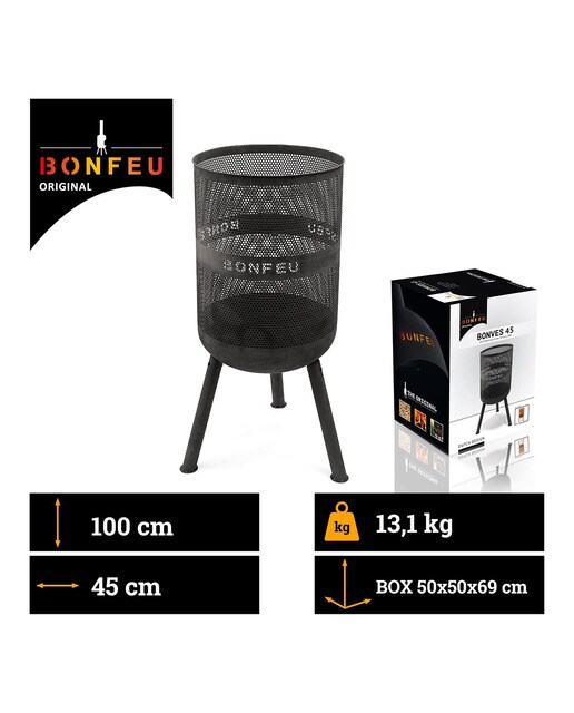 Chimenea de Leña Exterior Bonves 45 Negro-5
