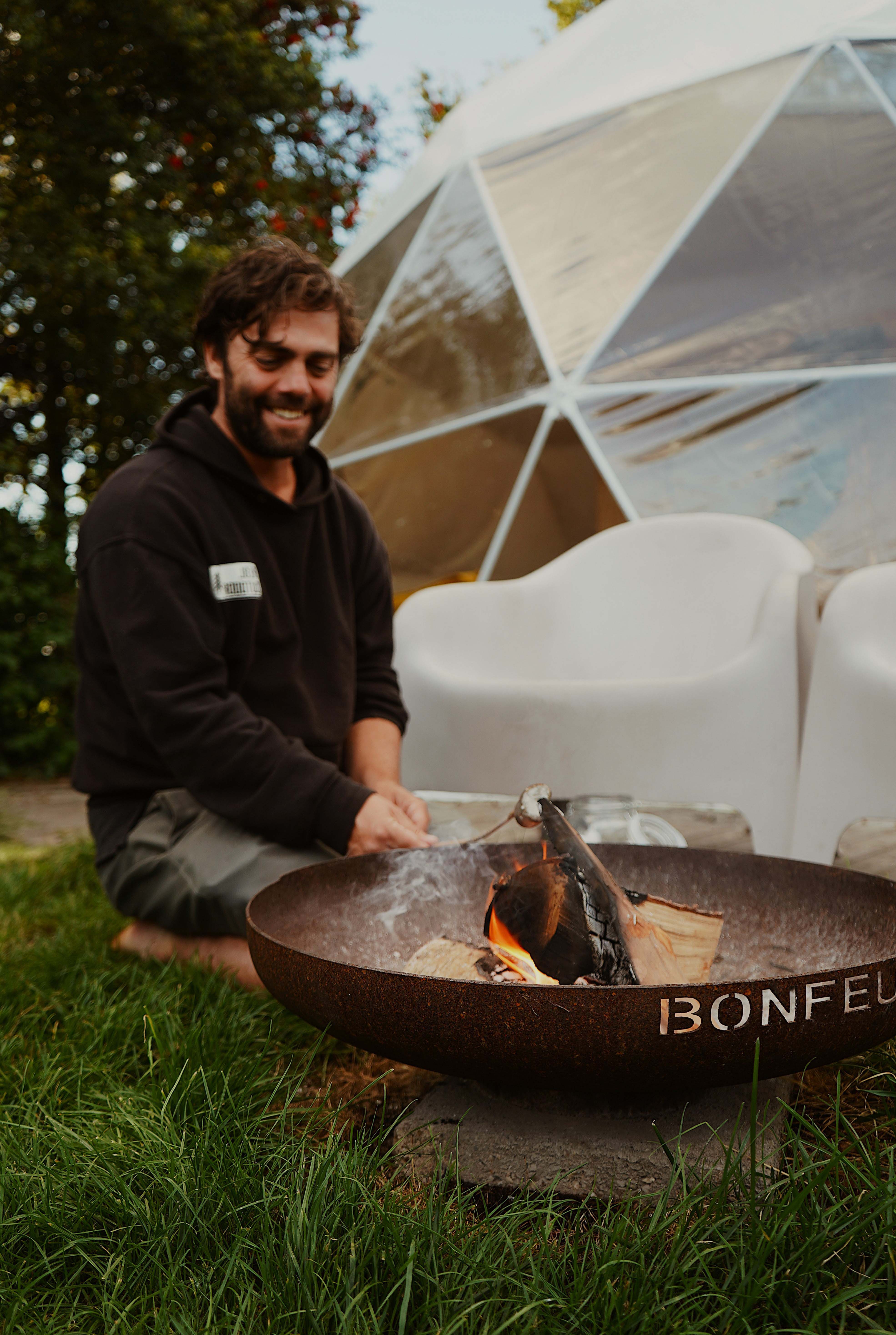 Brasero de Leña Bonbowl Acero Corten Ø 100 cm Óxido-6