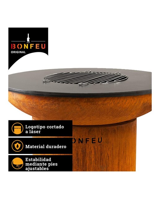 Chimenea de Leña Exterior Bonbiza Corten Óxido-4
