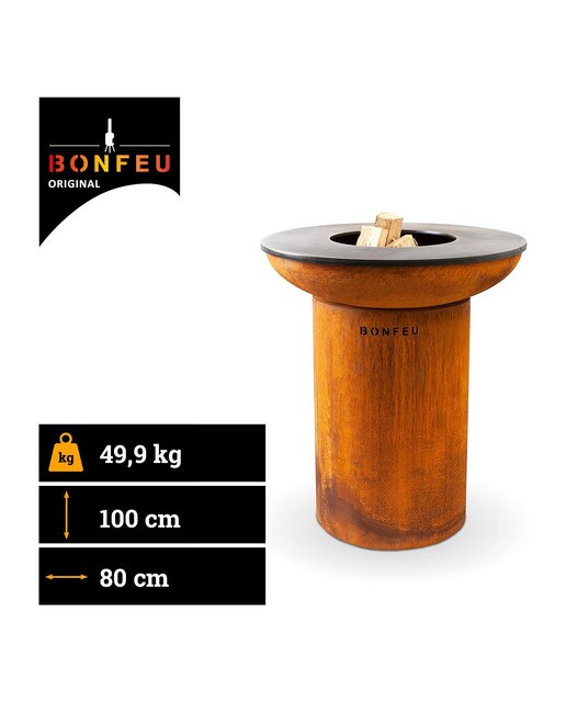 Chimenea de Leña Exterior Bonbiza Corten Óxido-5