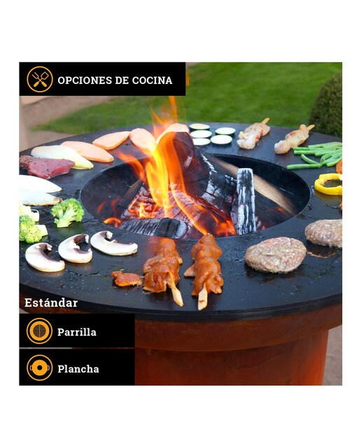 Chimenea de Leña Exterior Bonbiza Corten Óxido-7