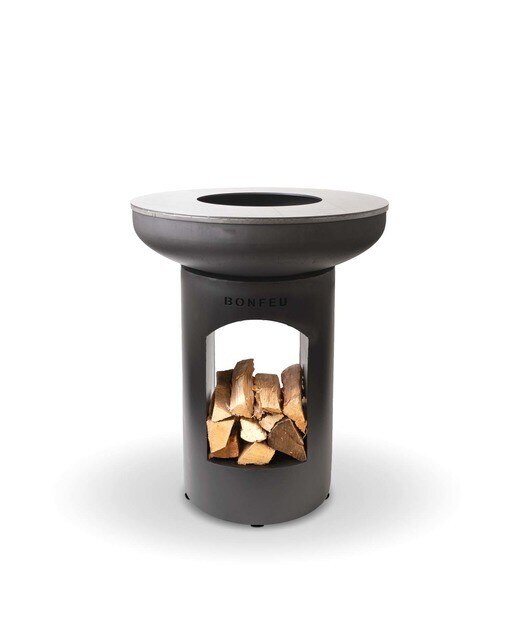Chimenea de Leña Exterior Bonbiza Open Black Negro-2
