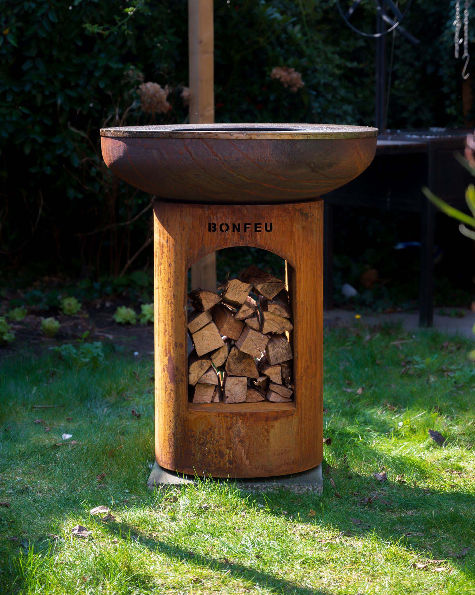 Chimenea de Leña Exterior Bonbiza Open Corten Óxido-8