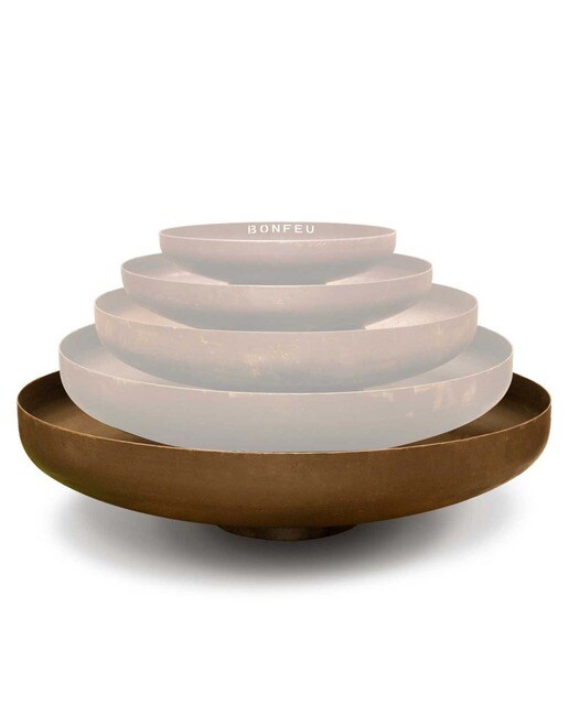 Brasero de Leña Bonbowl Acero Corten Ø 150 cm Óxido-4