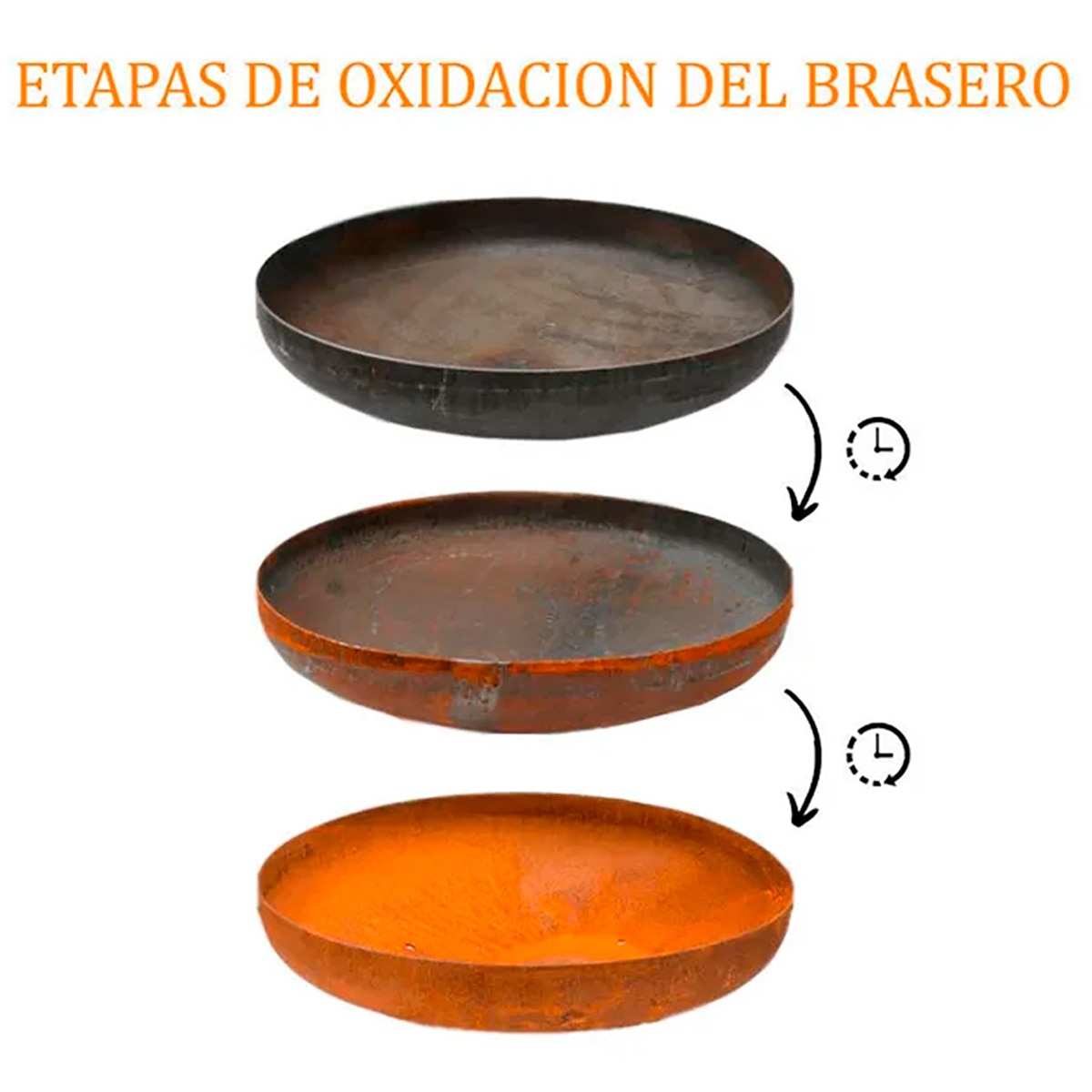 Brasero de exterior Bonbowl 120 con accesorios culinarios de BonFeu Óxido-8