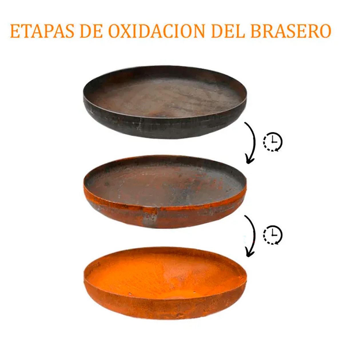 Brasero de exterior Bonbowl 100 con accesorios culinarios de BonFeu Óxido-8