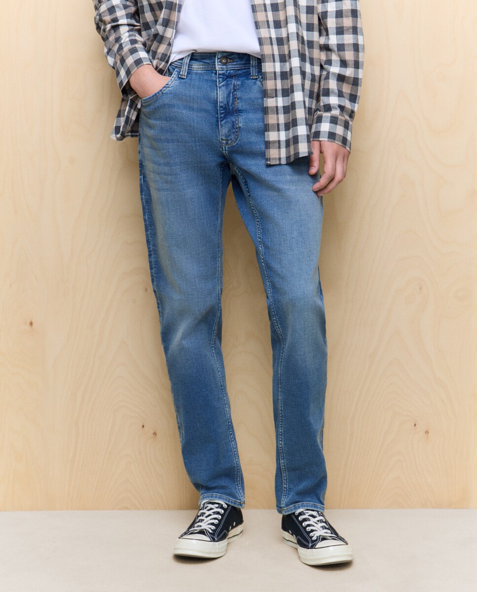 Jeans Knit Denim Slim Azul-2