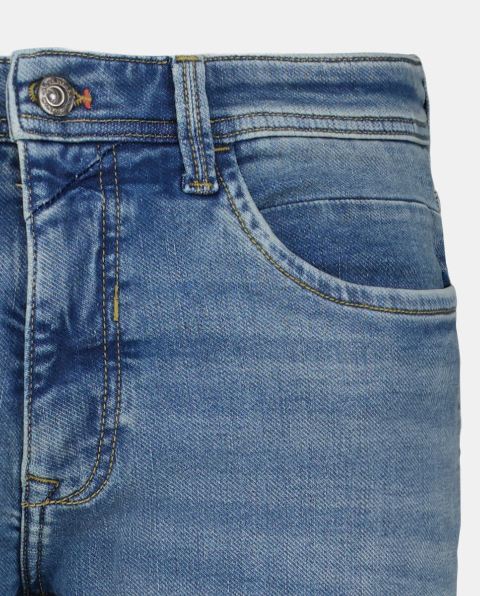 Jeans Knit Denim Slim Azul-5