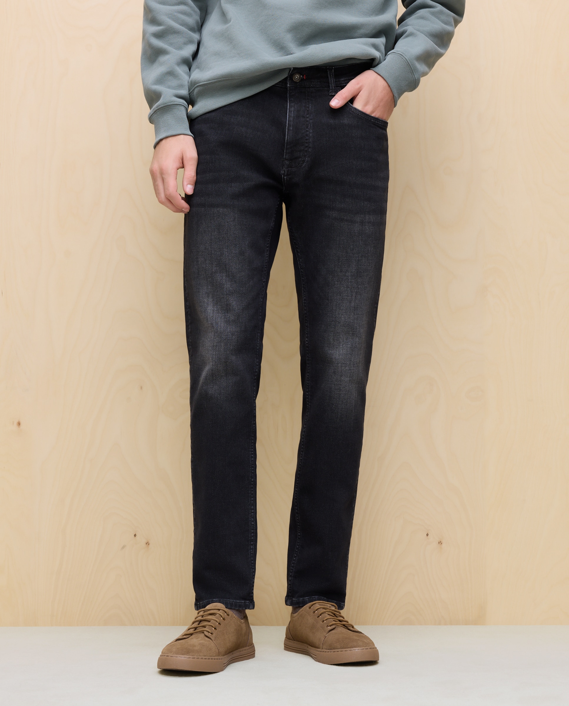 Jeans Knit Slim Cinzento-escuro-2