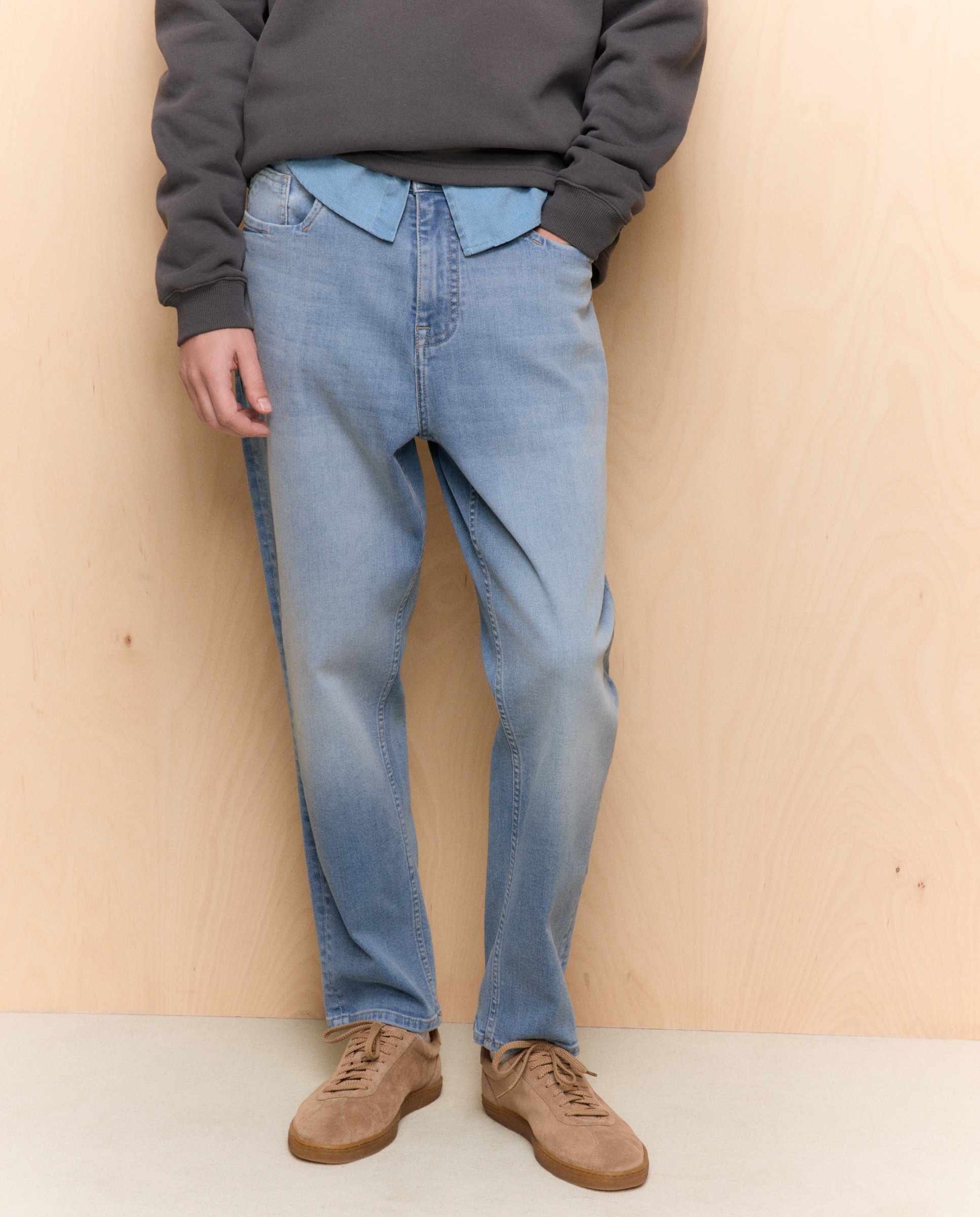 Jeans Stretch Tapered Azul pálido-2