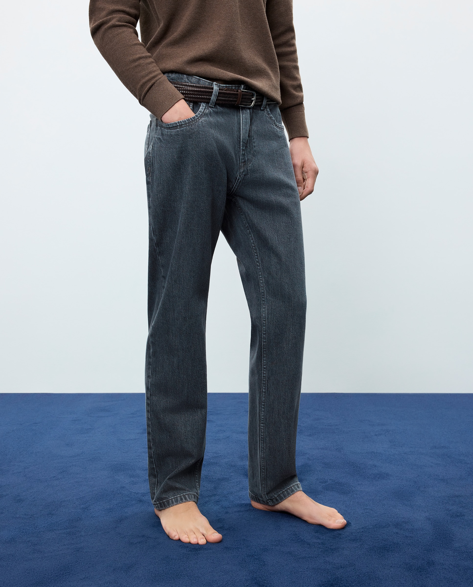 Vaquero de hombre straight stretch - Easy Wear - Gris Gris-2