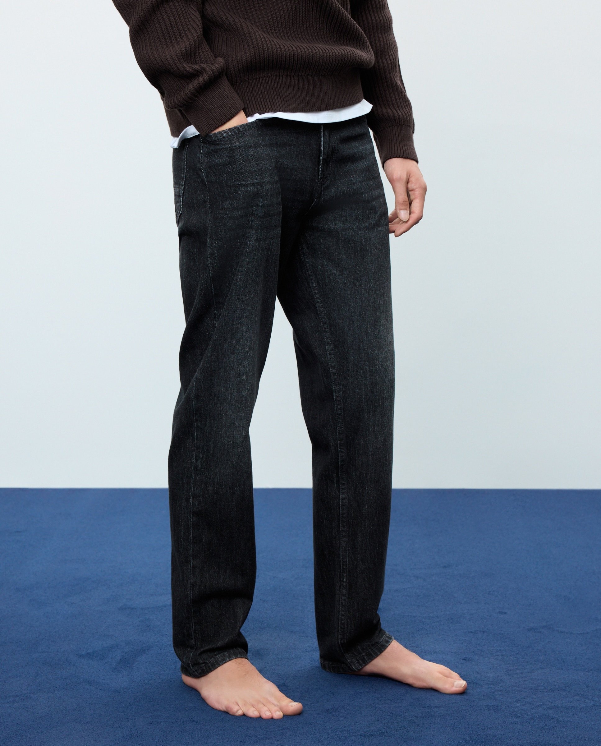 Jeans Loose Stretch Cinzento-escuro-2