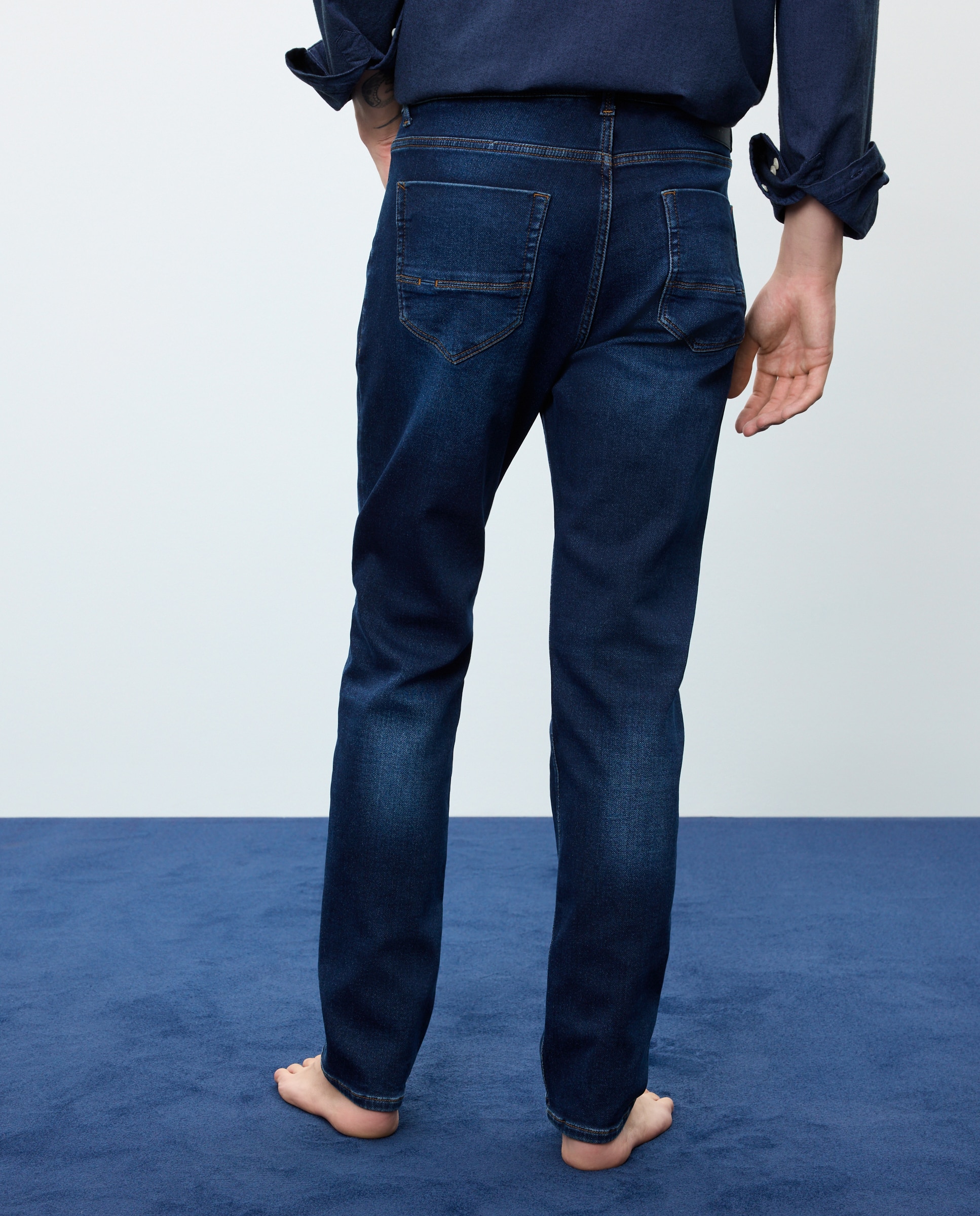 Vaquero knit denim slim de hombre - Easy Wear - Azul pálido Azul pálido-3