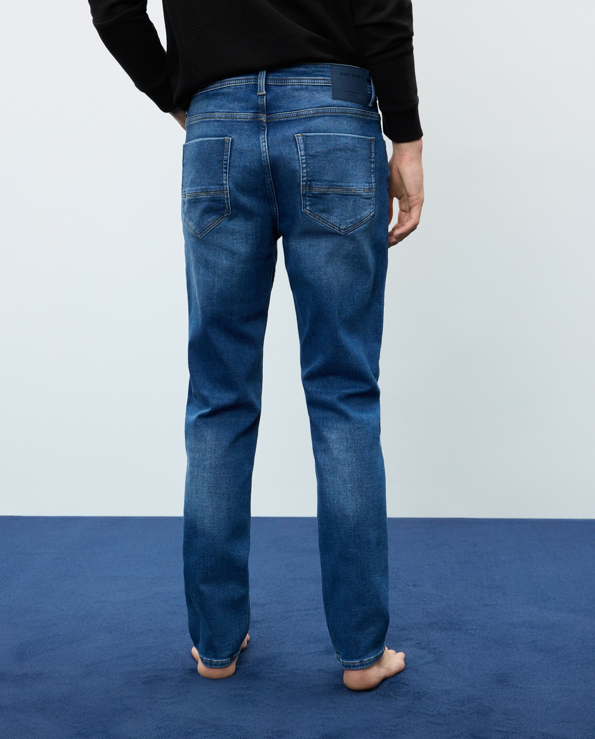 Vaquero knit denim slim de hombre - Easy Wear - Cerúleo Cerúleo-3
