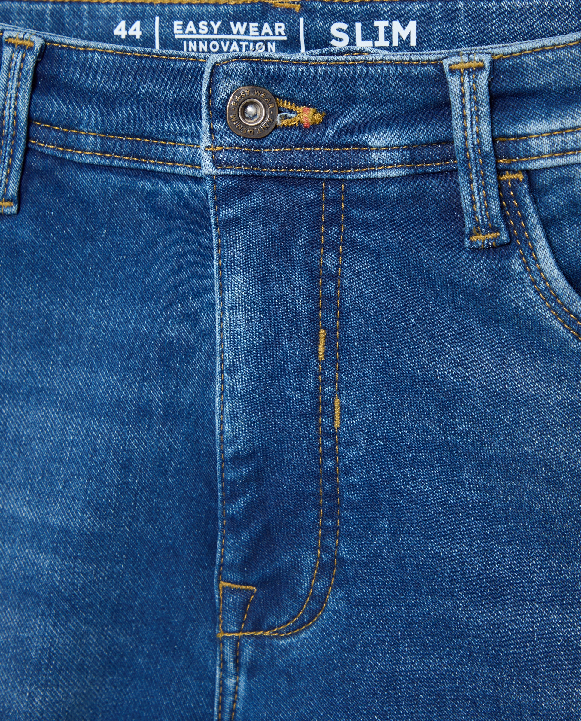 Vaquero knit denim slim de hombre - Easy Wear - Cerúleo Cerúleo-5
