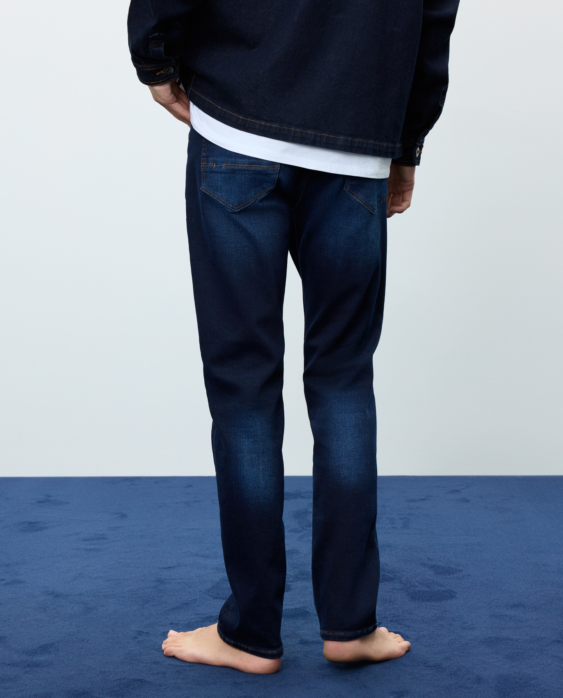 Vaquero knit denim slim de hombre - Easy Wear - Azul Suave Azul Suave-3