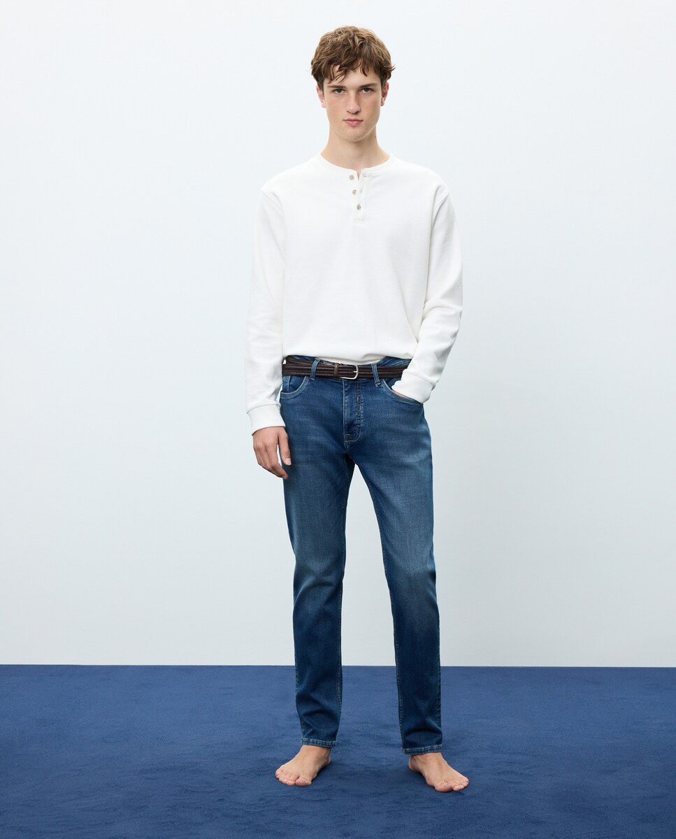 Imagen 0 de Vaquero knit denim slim de hombre Gris