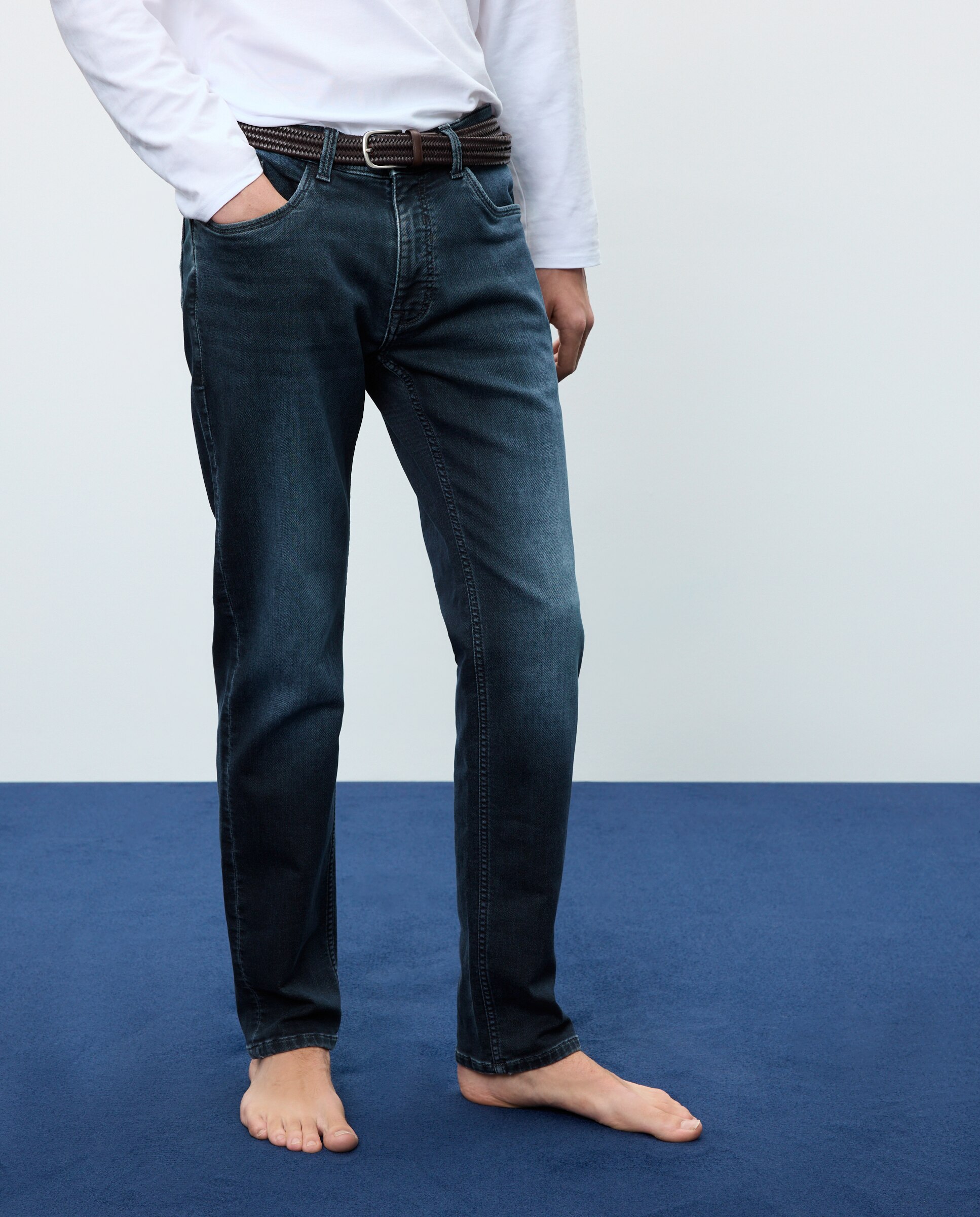 Vaquero knit denim slim de hombre - Easy Wear - Añil Añil-2