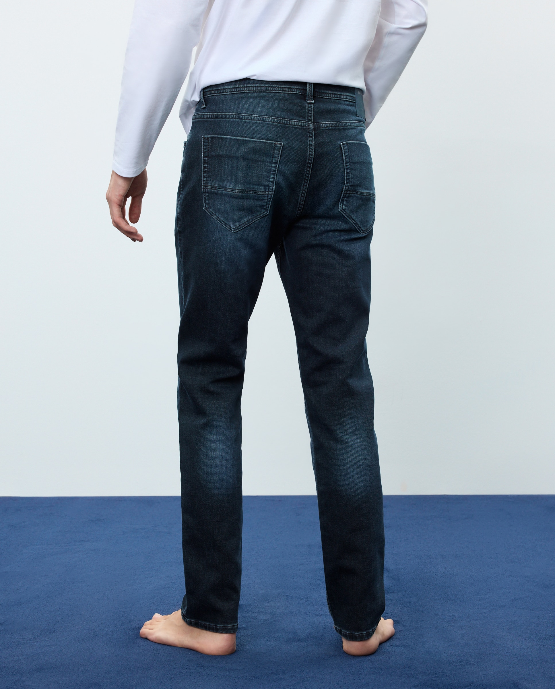 Vaquero knit denim slim de hombre - Easy Wear - Añil Añil-3