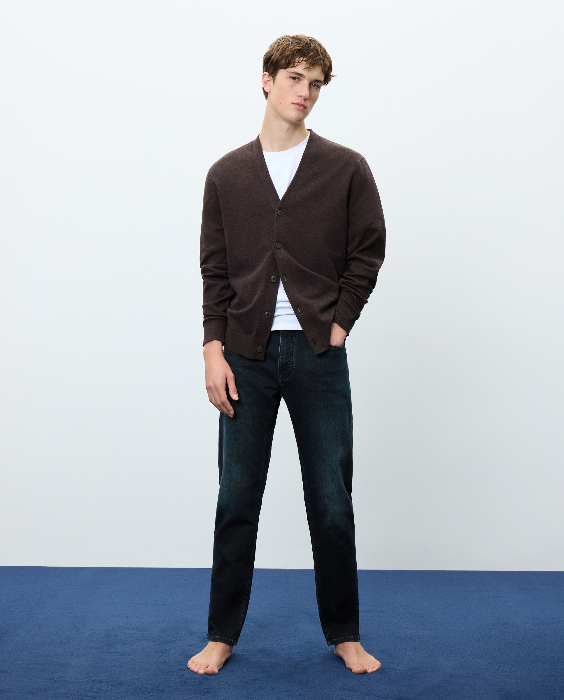 Vaquero knit denim slim de hombre - Easy Wear - Azul tinta Azul tinta-1
