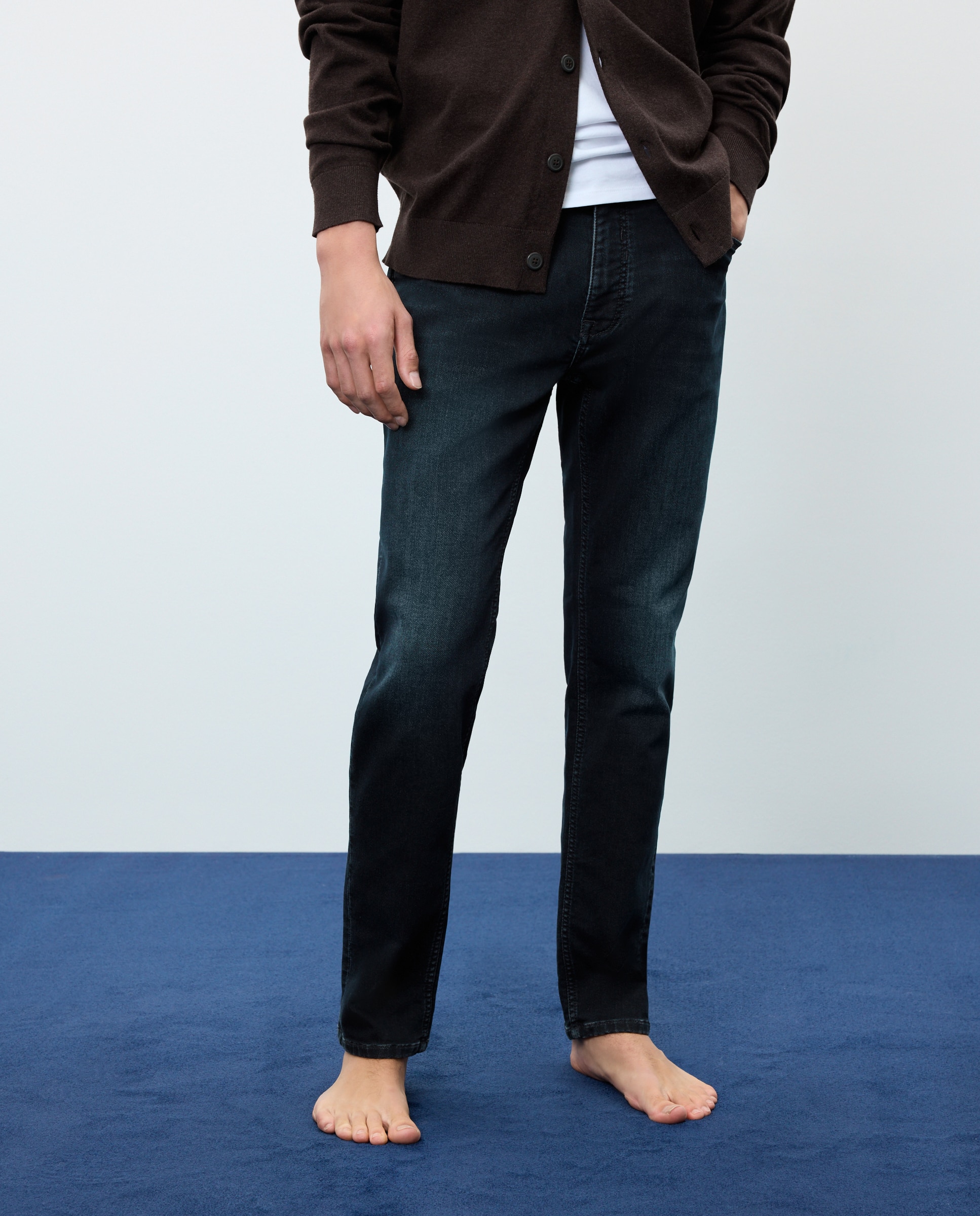 Vaquero knit denim slim de hombre - Easy Wear - Azul tinta Azul tinta-2