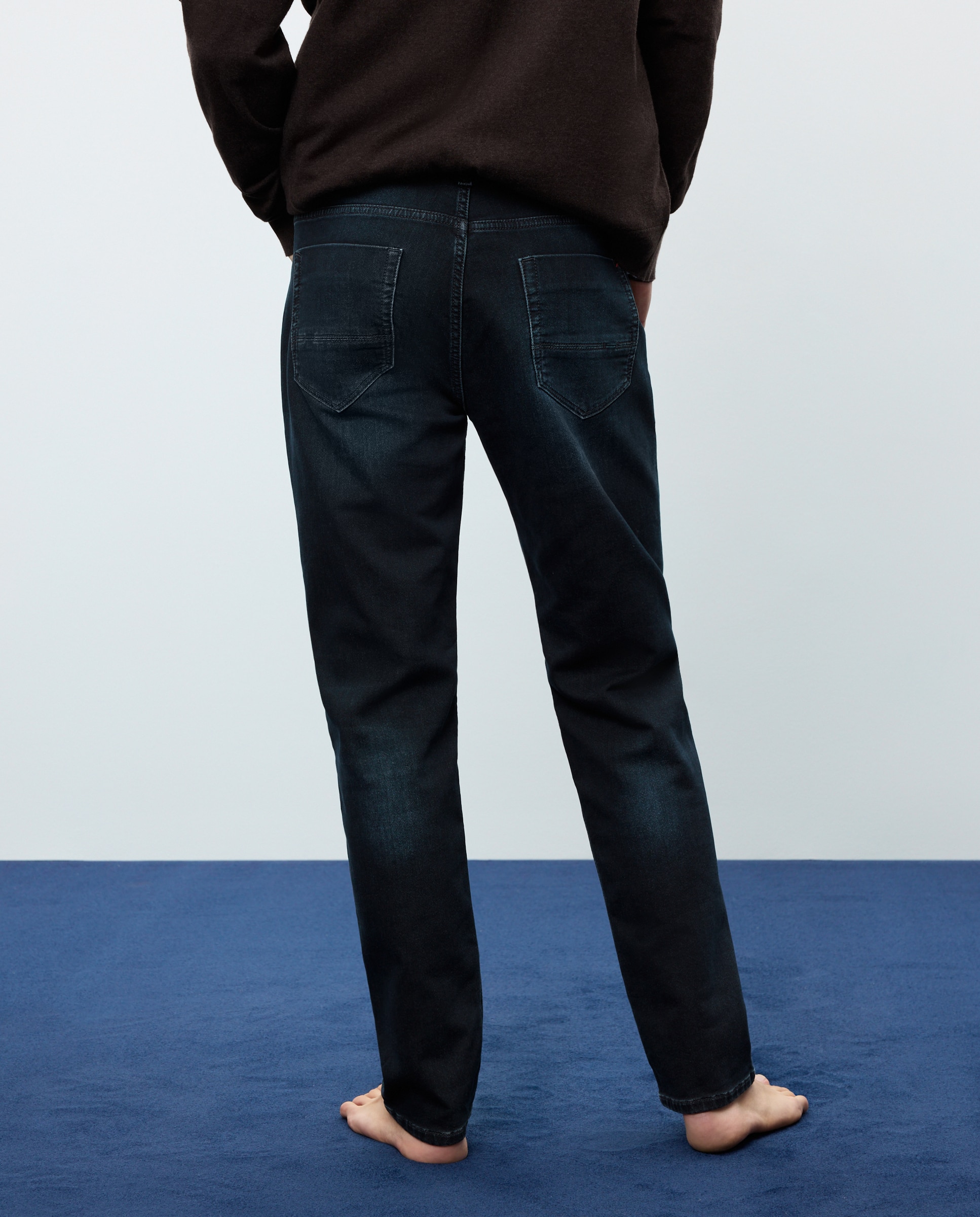 Vaquero knit denim slim de hombre - Easy Wear - Azul tinta Azul tinta-3