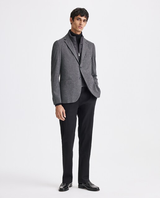 Imagem 0 de Blazer de Malha com Padrão Espinha de Peixe e Peitilho