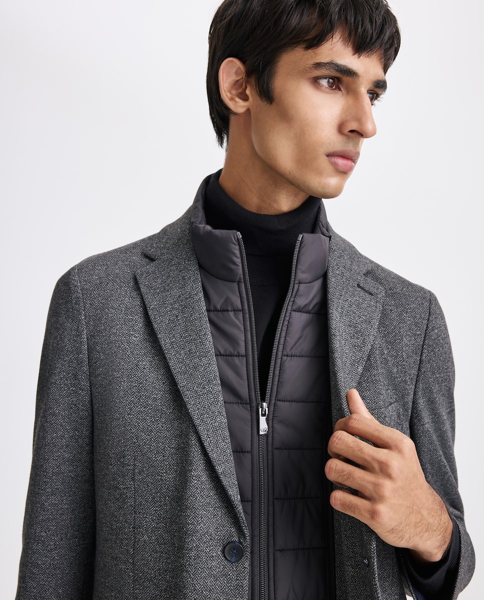 Blazer de Malha com Padrão Espinha de Peixe e Peitilho 830 Antracite-4