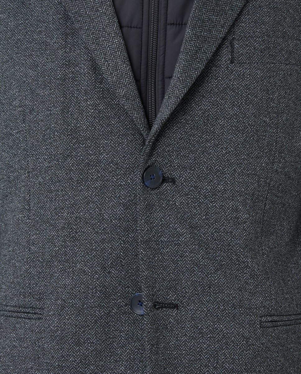 Blazer de Malha com Padrão Espinha de Peixe e Peitilho 830 Antracite-7