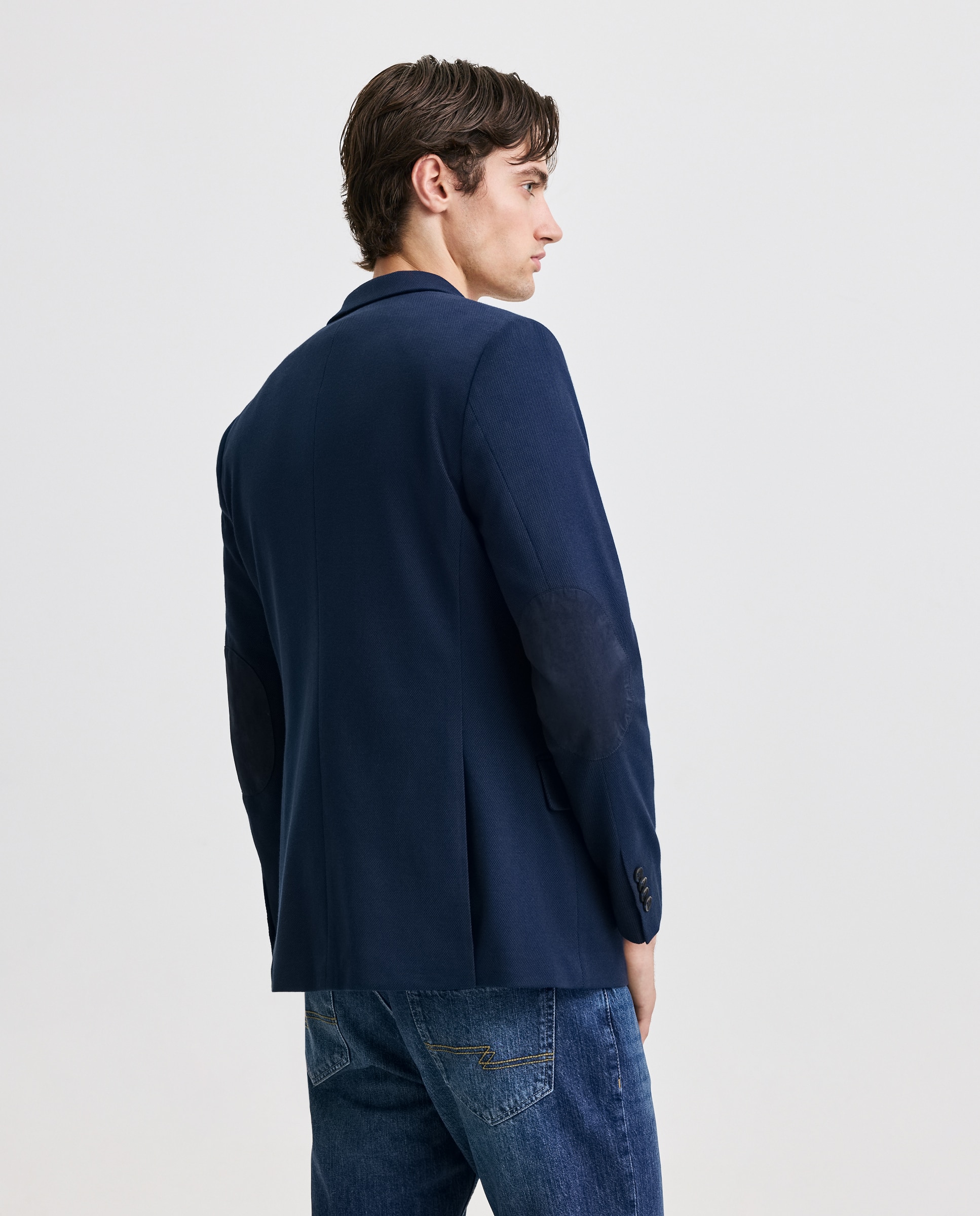 Chaqueta de hombre punto pique - Easy Wear - Azul marino Azul marino-3