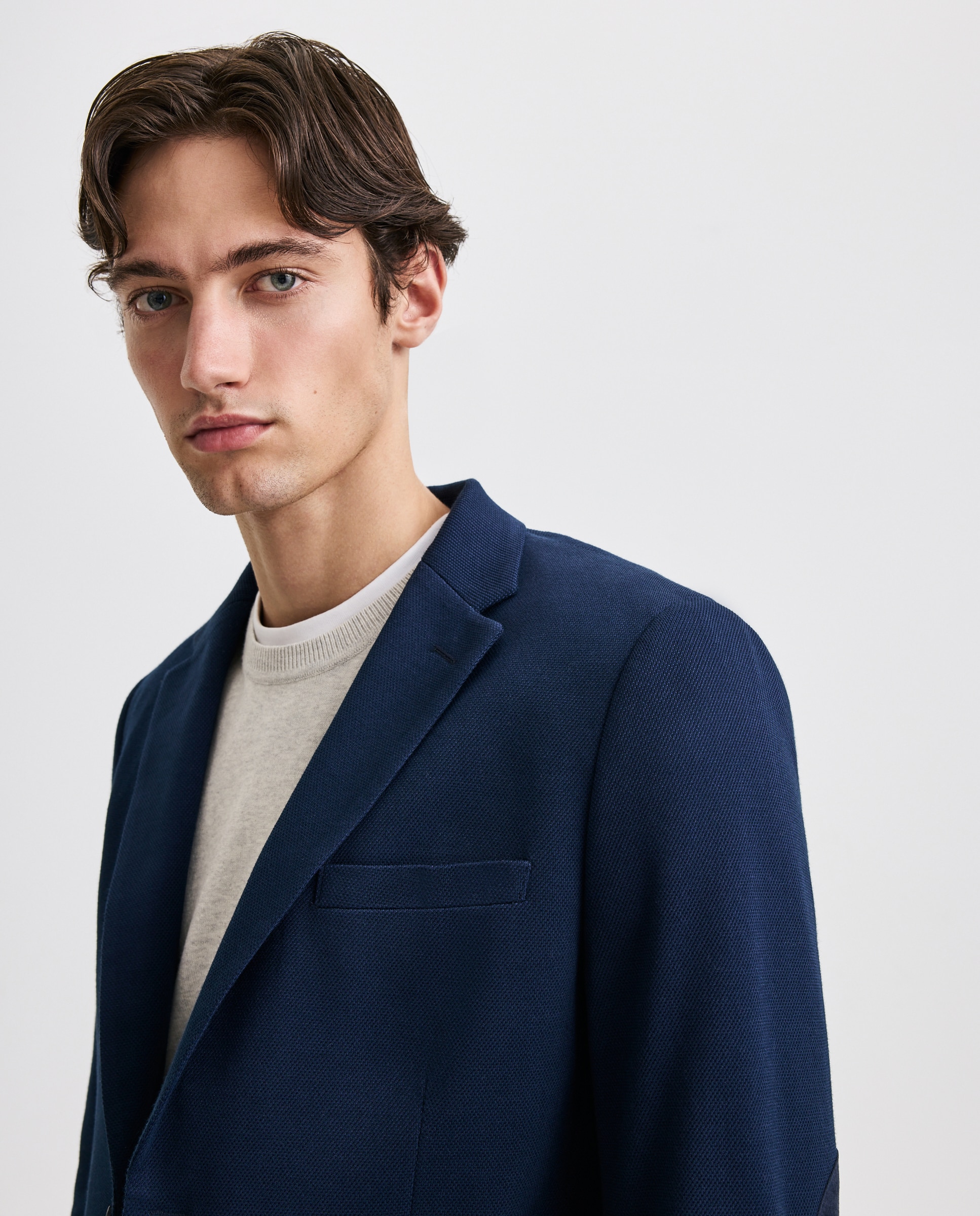 Chaqueta de hombre punto pique - Easy Wear - Azul marino Azul marino-4