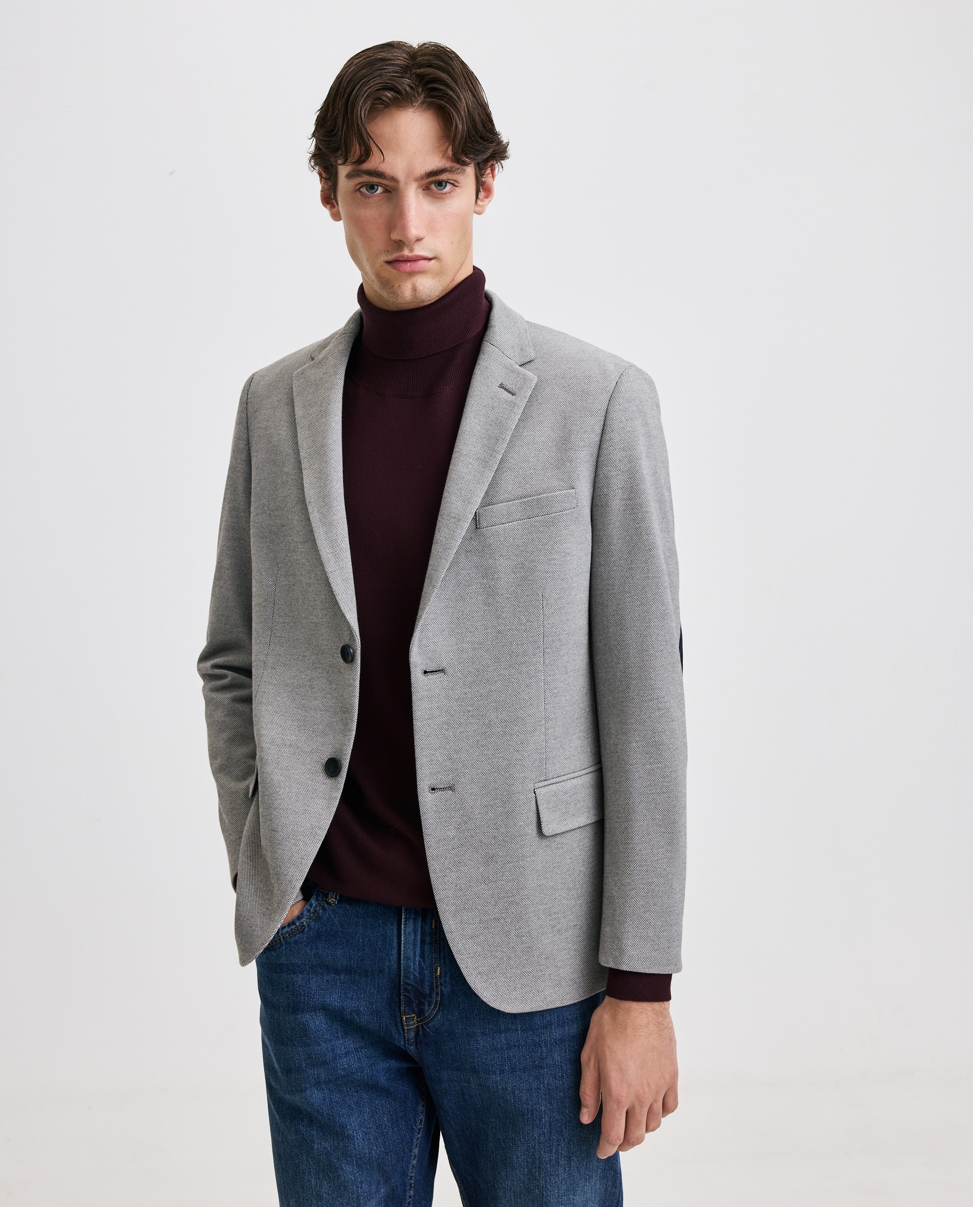 Chaqueta de hombre punto pique - Easy Wear - Negro intenso Negro intenso-2