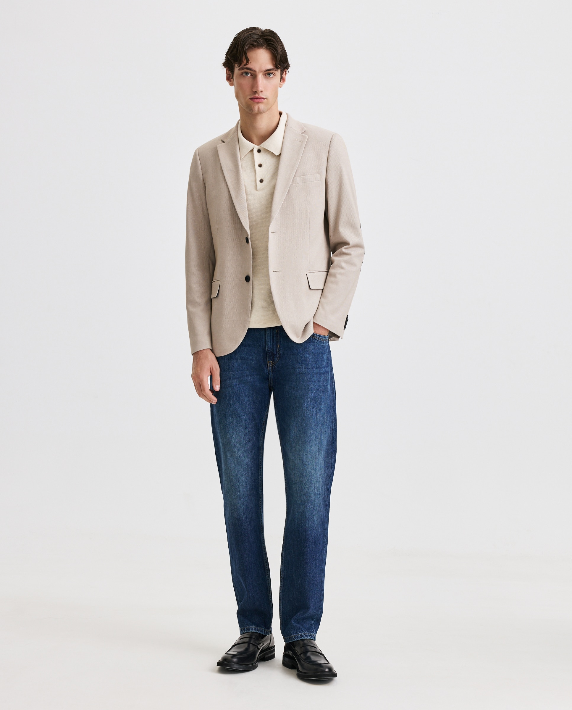 Chaqueta de hombre punto pique - Easy Wear - 730 Camel 730 Camel-2