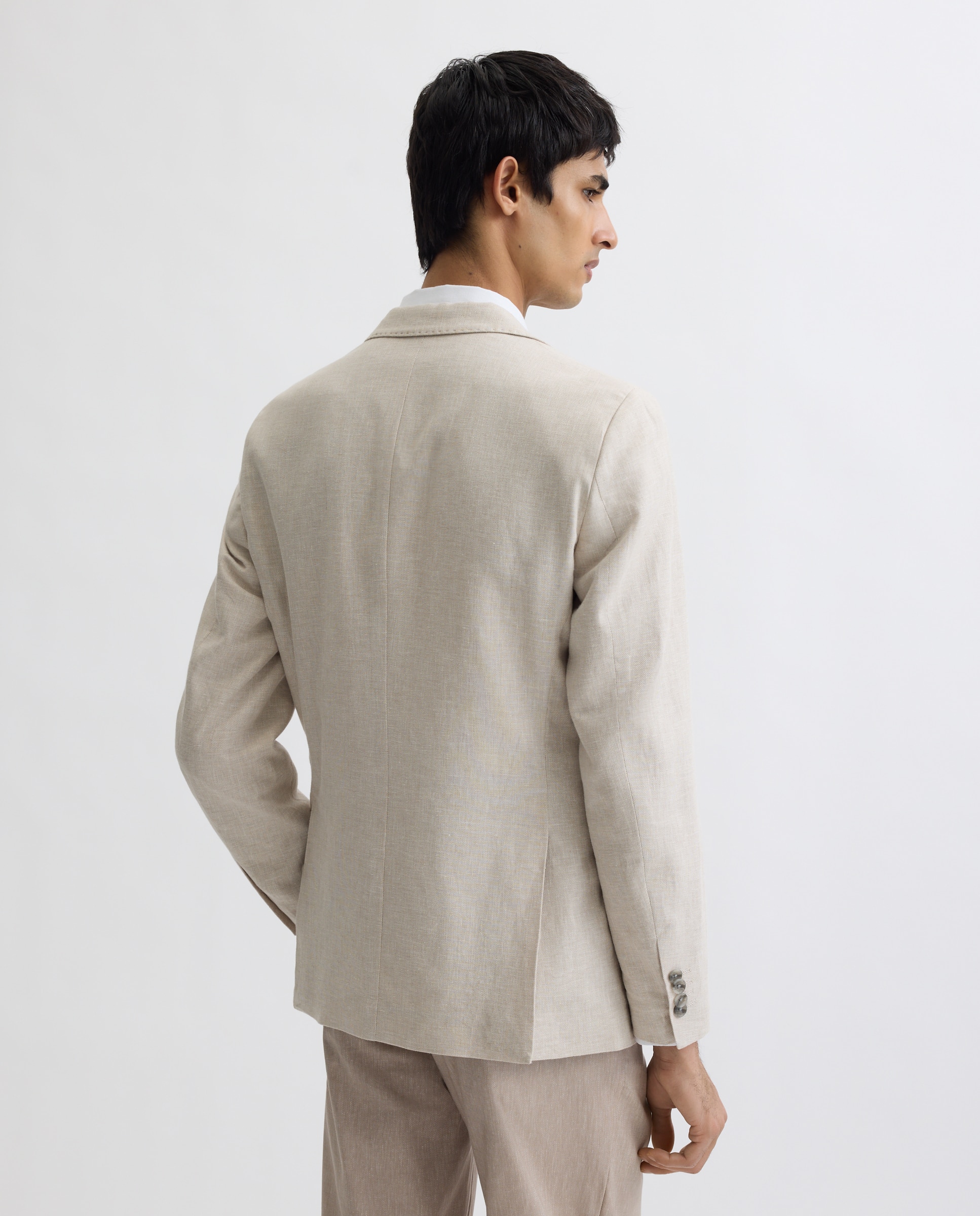 Chaqueta para hombre lino lisa - Easy Wear - Beige Beige-2