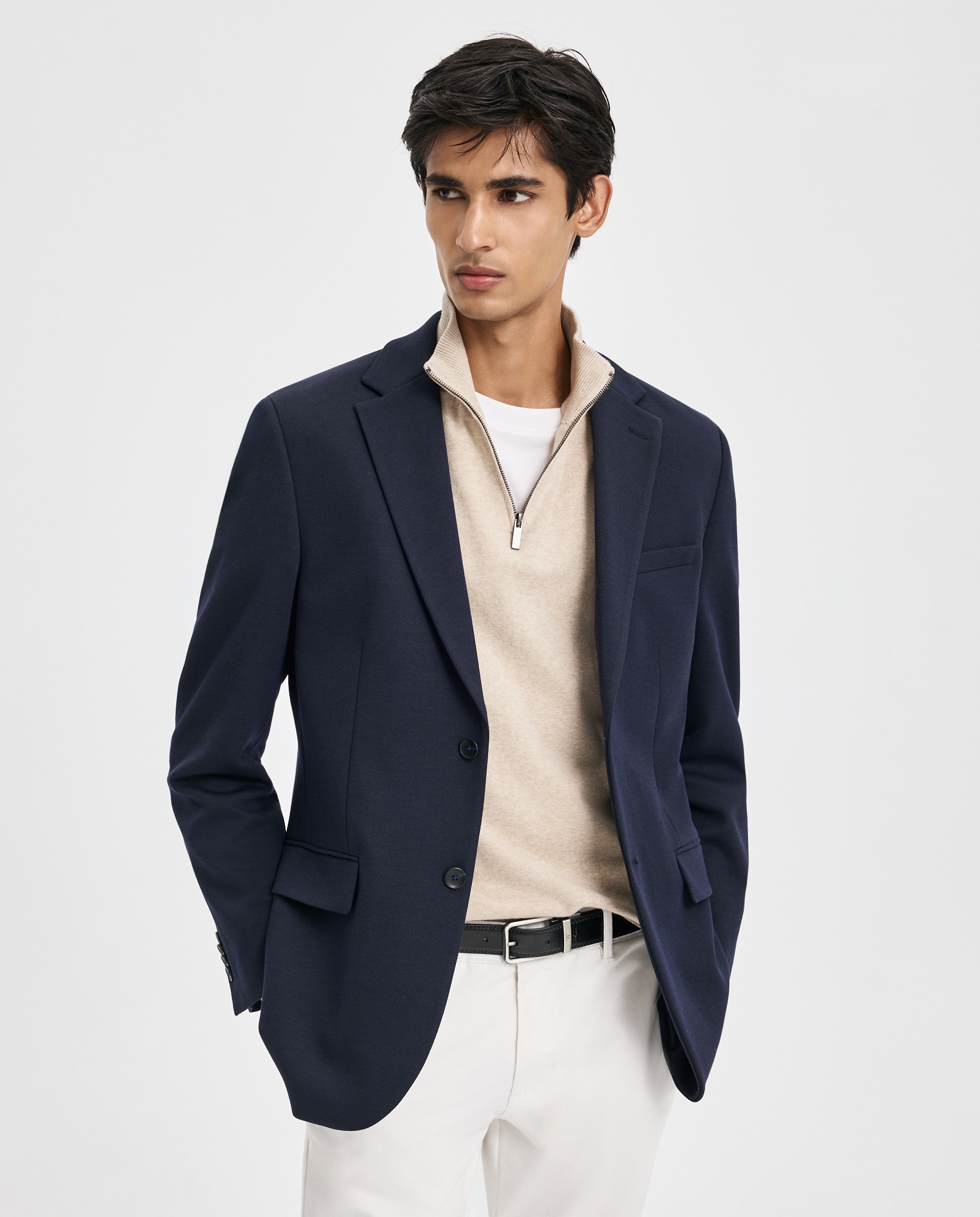 Chaqueta para hombre punto piqué - Easy Wear - Azul marino Azul marino-2
