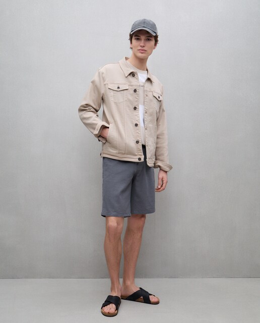 Bermuda tipo chino algodón lino de hombre
