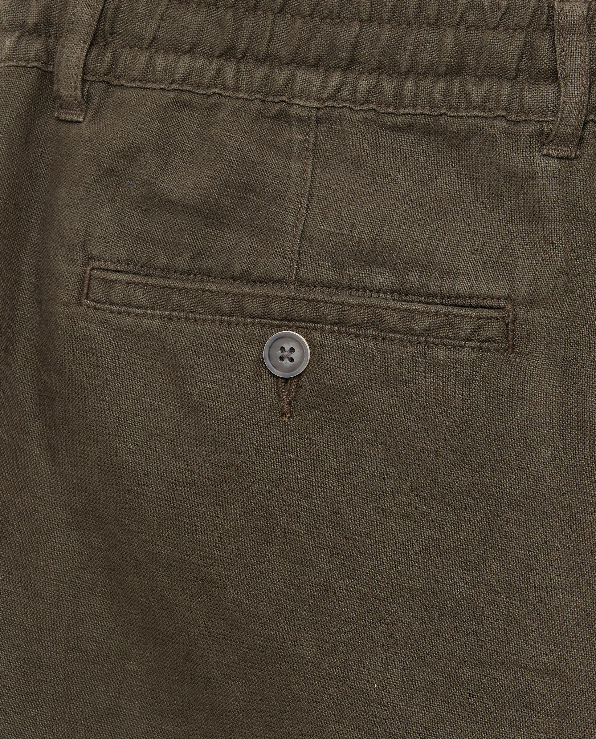 Bermudas 100% Linho com Cordão 530 Verde Escuro-5