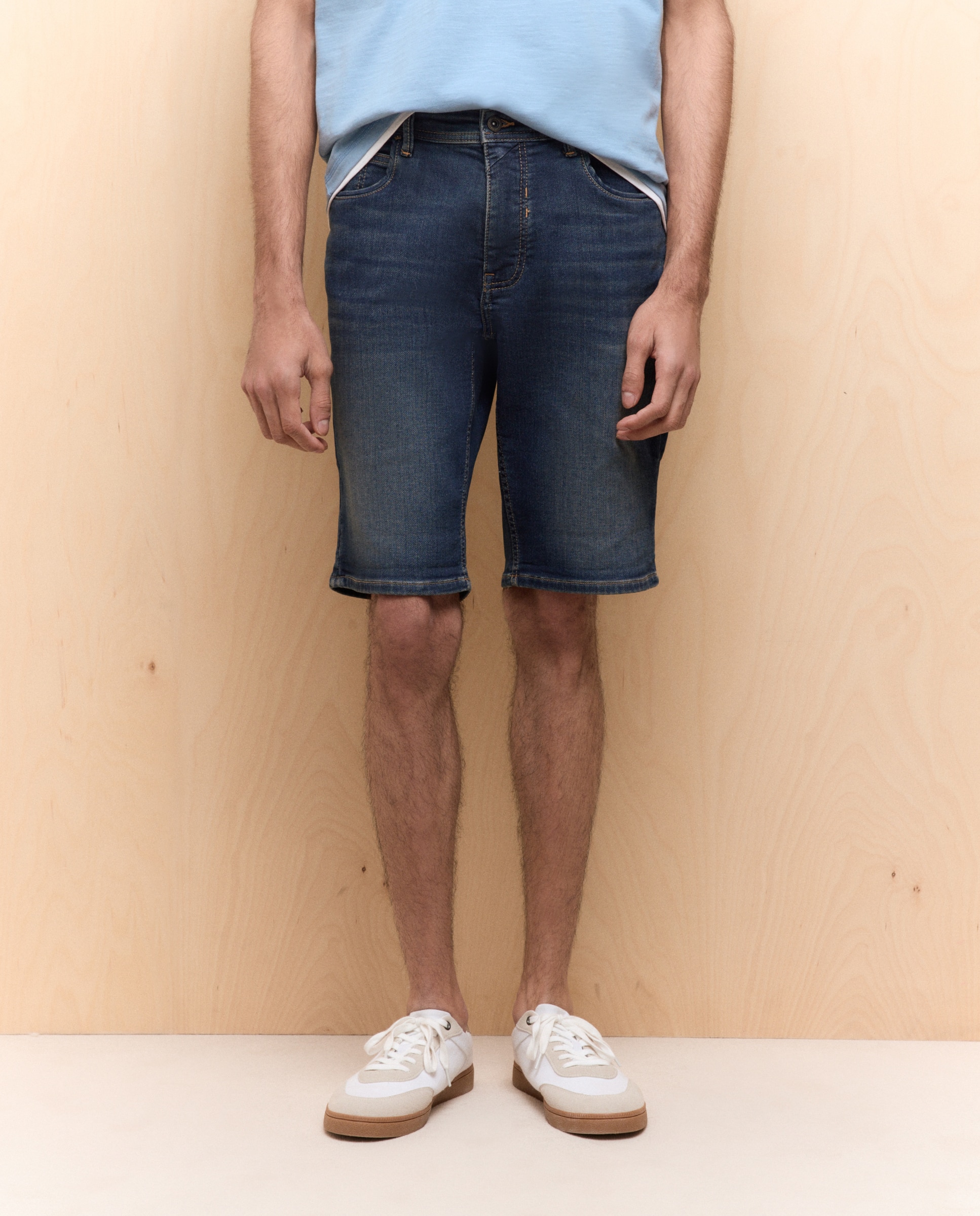 Bermudas de 5 Bolsos de Ganga Knit Azul-escuro-2