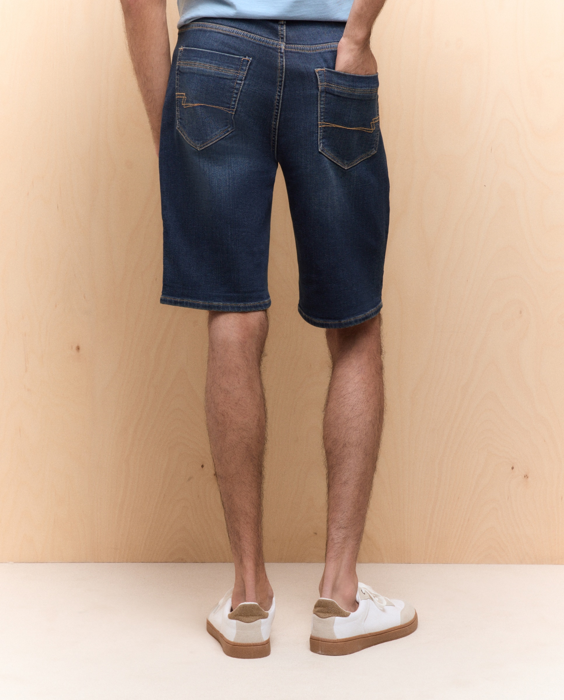 Bermudas de 5 Bolsos de Ganga Knit Azul-escuro-3