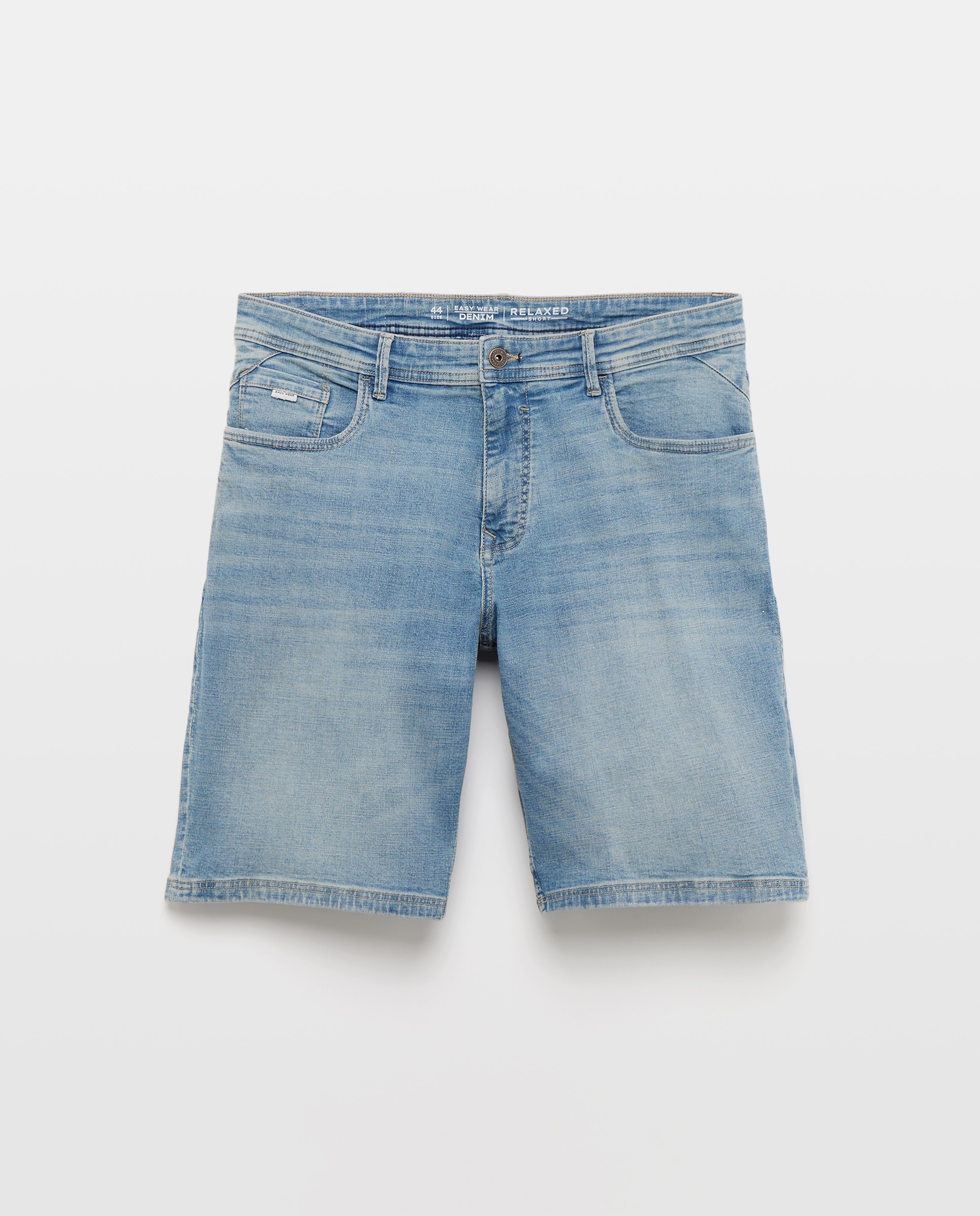 Bermudas de Cinco Bolsos Relaxed de Ganga Stretch Azul-escuro-4