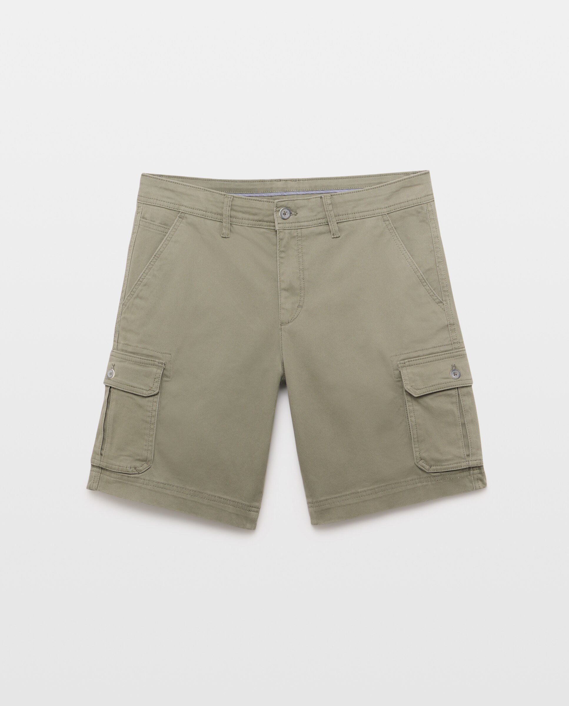 Bermudas Multibolsos em Algodão Stretch 520 Caqui-4